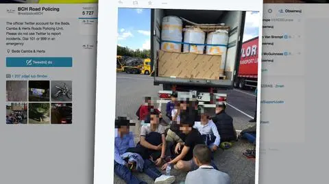 W naczepie ciężarówki było 18 imigrantów