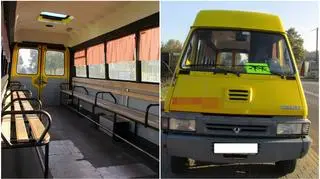 Autobus zamiast foteli miał z tyłu ławki