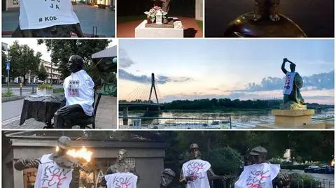 Koszulki zawisły na pomnikach w całym kraju