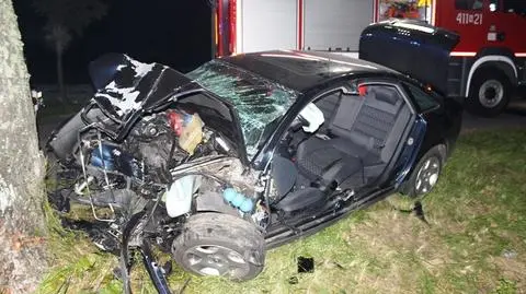 Braniewo: 18-latek czołowo uderzył w drzewo, zginął