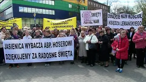 Mieszkańcy Jasienicy protestowali przed kurią 