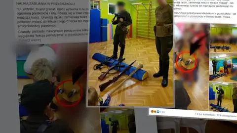 Bielsko-Biała. Atrapy granatów i pistoletów maszynowych w przedszkolu