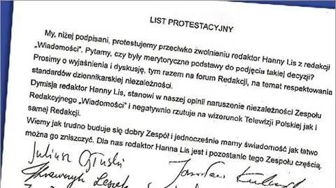 Protest przeciwko wyrzuceniu Lis