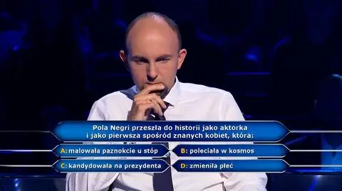 "Milionerzy": czym zasłynęła Pola Negri? Pytanie i odpowiedź
