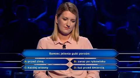 "Milionerzy". Pytanie: kiedy samiec jelenia gubi poroże?