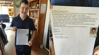 Chłopak z zespołem Downa szuka pracy