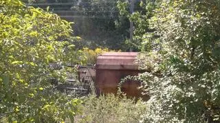 Wykolejony wagon na Morasku