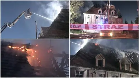 Ogień objął cały dach. Strażacy kilka razy sprawdzali czy w środku nie ma ludzi