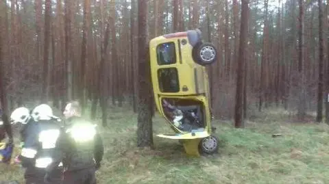 Skwierzyna-Murzynowo: Auto stanęło dęba