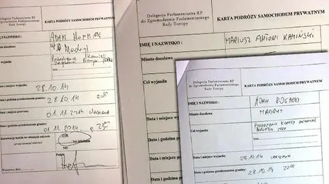 "Karta podróży samochodem prywatnym" - tak nazywają się dokumenty złożone w Sejmie przez Hofmana, Kamińskiego i Rogackiego