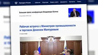 Doroczna konferencja prasowa prezydenta Rosji (nagranie z grudnia ubiegłego roku)