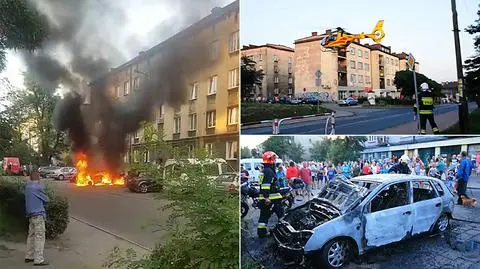 Płonie samochód, w środku trzyletni chłopiec, sam. Ojciec rzucił się w ogień na ratunek