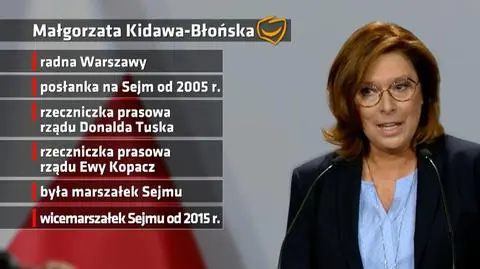 Małgorzata Kidawa-Błońska kandydatką Koalicji Obywatelskiej na premiera