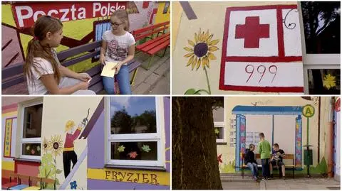 Mural wymalowano na szkole podstawowej w podpoznańskim Luboniu