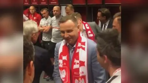 Po meczu Polska-Litwa. Prezydent Duda w szatni reprezentacji