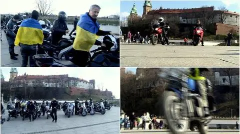 Motocykliści pod Wawelem