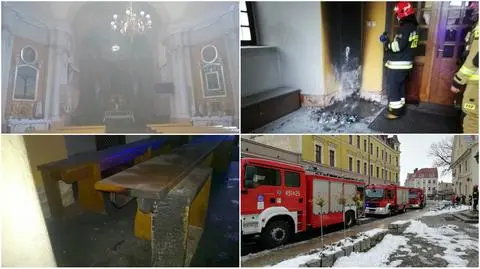 Chłopiec obserwował działania strażaków 