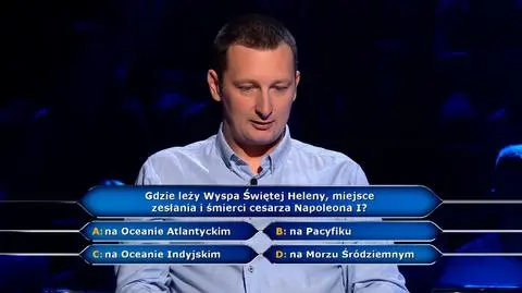 "Milionerzy". Gdzie leży Wyspa Świętej Heleny? Pytanie o miejsce śmierci Napoleona za 75 tysięcy złotych