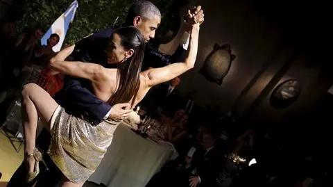 Wizyta Baracka Obama w Argentynie. Obama tańczy tango