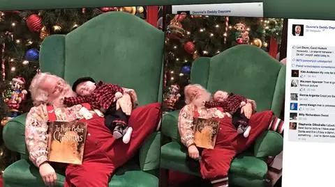 Mikołaj i śpiące dziecko. Zdjęcia hitem sieci