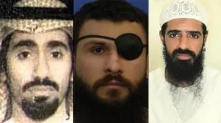 Poszkodowani w sprawie domniemanych więzień od lewej: Abd al-Rahim al-Nashiri, Abu Zubaida i Walid bin Attash