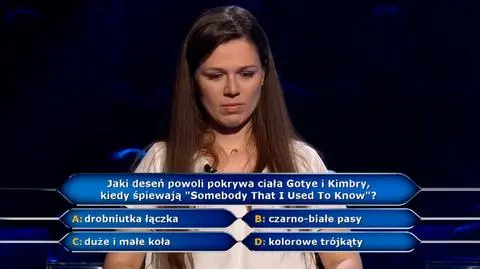 "Milionerzy": Pytanie o piosenkę "Somebody That I Used To Know" Gotye i Kimbry