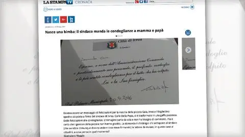 Kondolencje z okazji urodzin córki. Gafa burmistrza