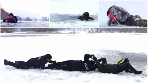 Bydgoszcz: Ratunek na lodzie