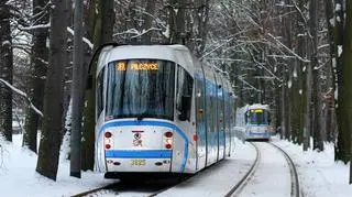Nowoczesne tramwaje w zimie