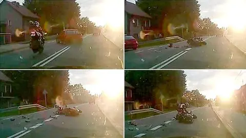 Motocyklista uderzył w osobówkę