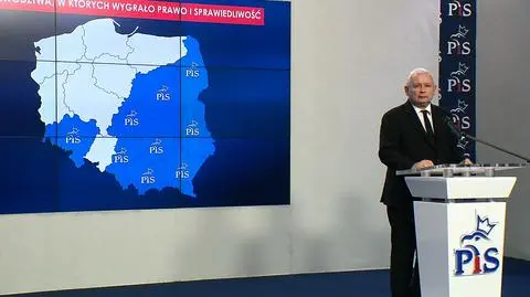 Law and Justice&#039;s chairman Jarosław Kaczyński summing up the results of local elections