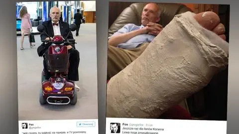 Janusz Korwin-Mikke skręcił kostkę
