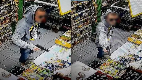 Napad na żabkę: nagranie z monitoringu