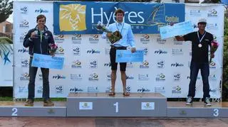Piotr Myszka na podium w Pucharze Świata w Hyeres.