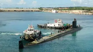 USS Hawaii, okręt podwodny klasy Virginia, w bazie na wyspie Guam