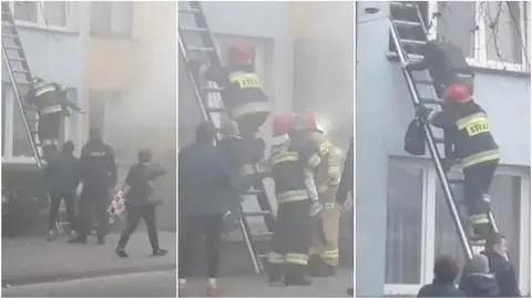 Brodnica. Strażacy ewakuowali mieszkańców bloku, w którym wybuchł pożar