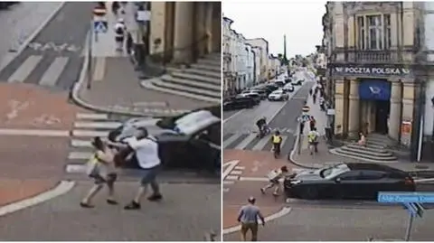 Kierowca najpierw uderzył kobietę, potem próbował ją potrącić (wideo archiwalne)