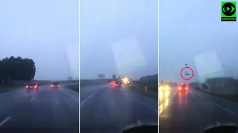 Accident near Głogów. The impact catapulted the driver onto the other side of the road