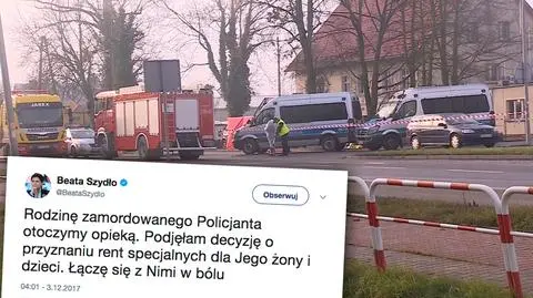 Premier: podjęłam decyzję o przyznaniu rent rodzinie policjanta