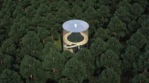 Szklany dom z drzewem w środku. Zamów i postaw w dowolnym miejscu