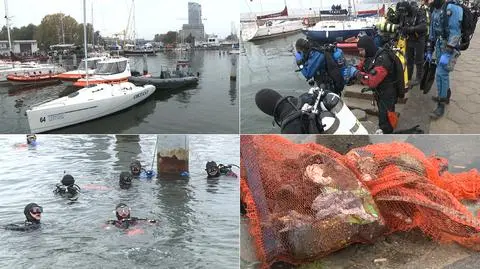 150 nurków wyławiało śmieci z mariny