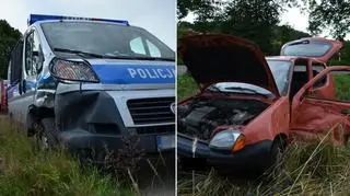 Radiowóz zderzył się z osobówką