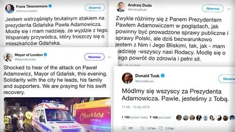 Reakcje na atak na prezydenta Adamowicza