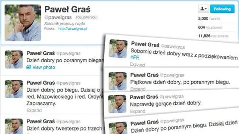 Trzy tysiące tweetów rzecznika. O czym ćwierka Paweł Graś?