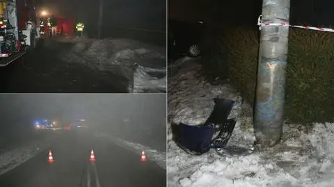 Pijany uderzył w słup. Pasażer nie żyje