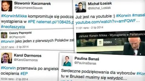 Reakcja internautów na pierwsze wystąpienie Janusza Korwin-Miekkego w PE