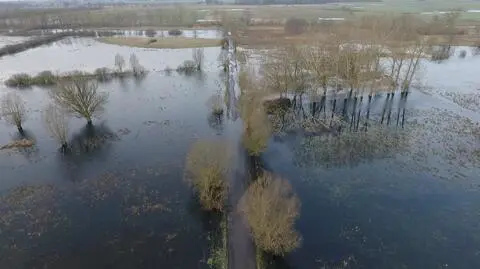 Krzywnica: zalana droga została zamknięta