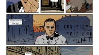 Jedna z plansz komiksu o aptekarzu z krakowskiego getta
