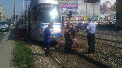 Tramwaj potrącił rowerzystę. Wypadek w centrum Wrocławia