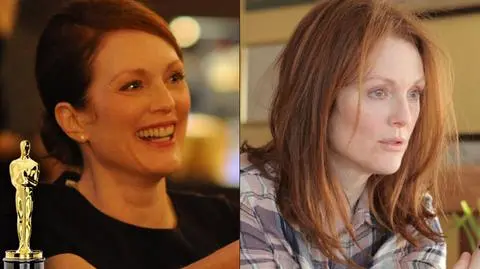 Alice, grana przez Julianne Moore, przed chorobą i po jej rozwinięciu się